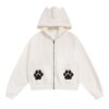Playful Cute White Chic Hoodie