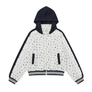 Trendy Star Print Color-Block Hoodie