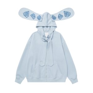 Chic Blue Cotton Hoodie