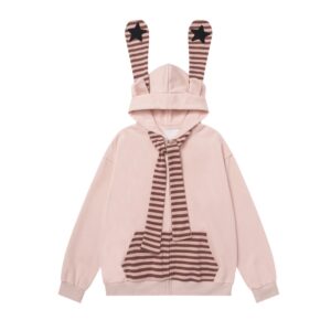 Chic Striped Personalized Pink Hoodie