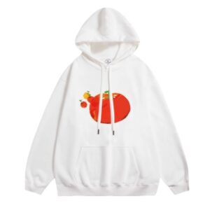 Playful Persimmon Design Pullover Hoodie