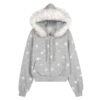 Hip-Hop Style Fur-Collar Hoodie