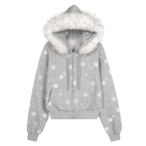 Hip-Hop Style Fur-Collar Hoodie